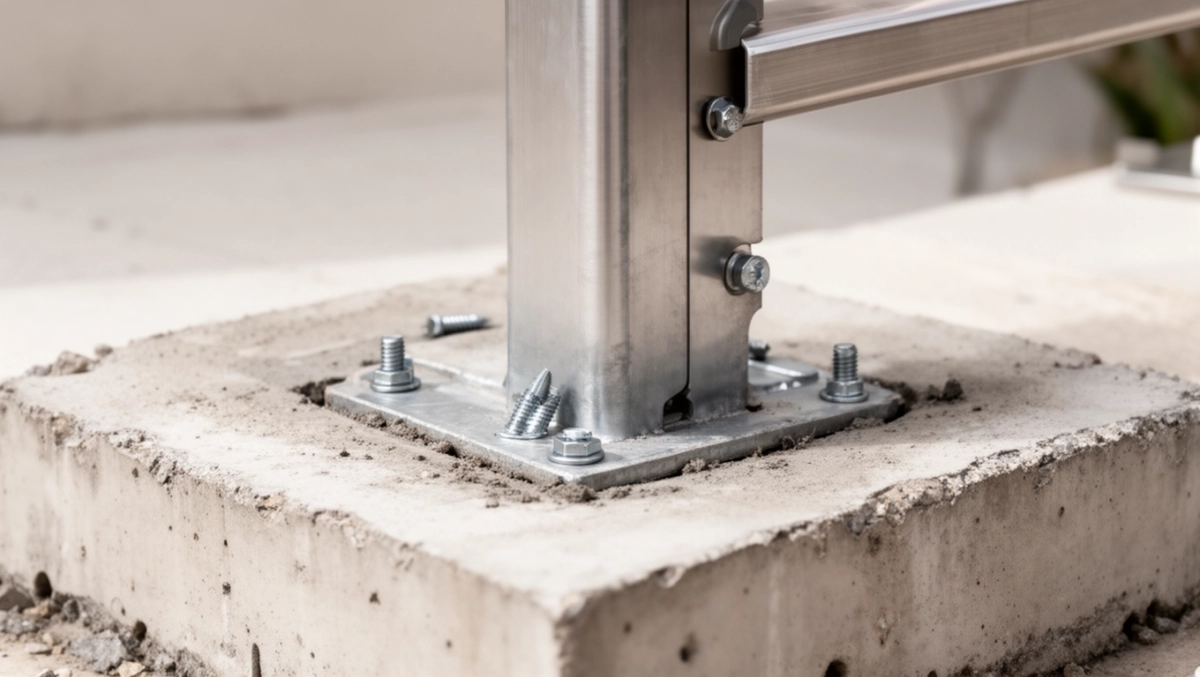 Mocowanie słupka balustrady 70x70