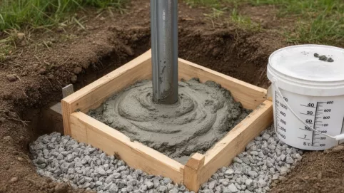 beton pod słupki ogrodzeniowe proporcje