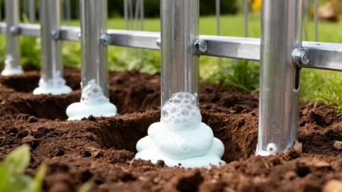 Montaż słupków ogrodzeniowych na piankę